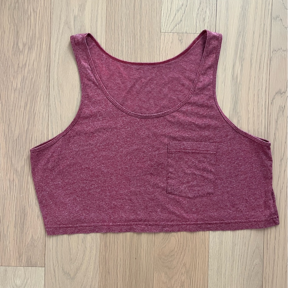 American Apparel Oversized Burgundy Crop Top